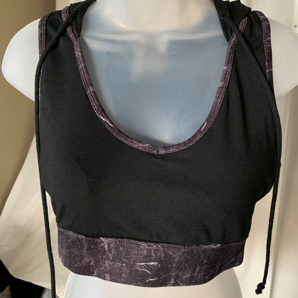 Rare hooded sports bra by LA designer Mono B